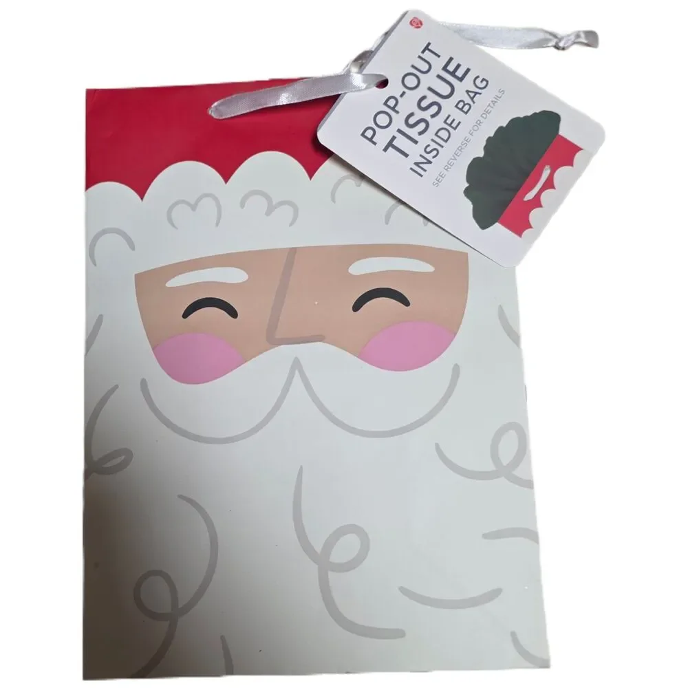 American Greetings Pop Up Tissue Santa Claus Gift Bag NWT NEW